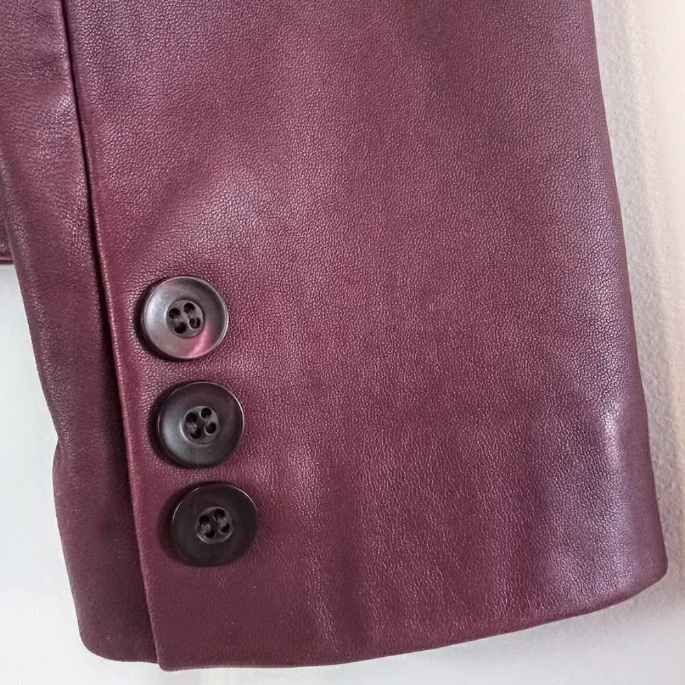 Bernardo Plum Lamb Leather Blazer